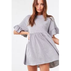 Flounce-Trim Swing Dress